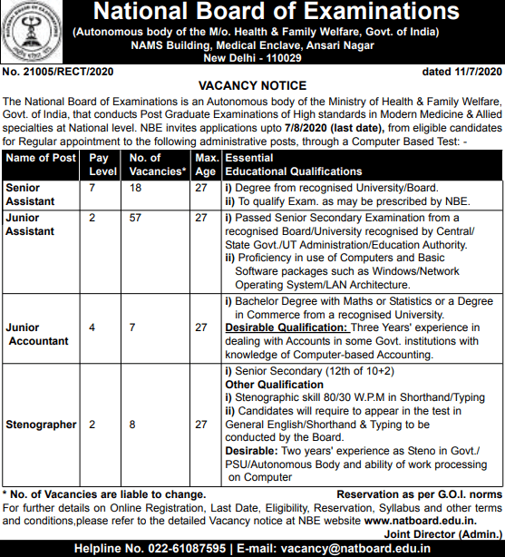 National Board of Examinations-advertisement-various-posts-apply-online-557x614